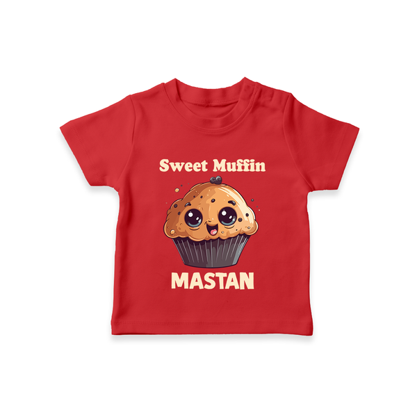 Sweet Muffin Personalized Tshirt - RED - 0-5 Months Old (Chest 17")