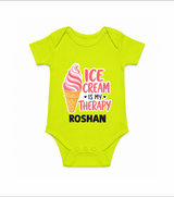 Ice Cream Is My Therapy Baby Romper
