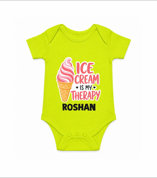 Ice Cream Is My Therapy Baby Romper