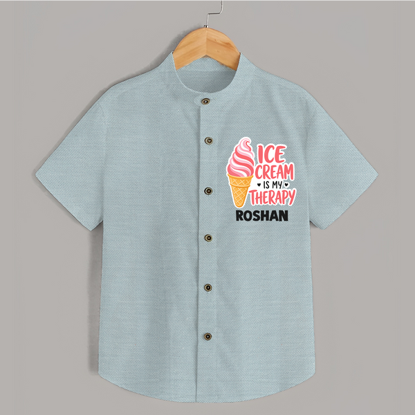 Ice Cream Is My Therapy Shirt - ARCTIC BLUE - 0 - 6 Months Old (Chest 23")