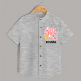 Ice Cream Is My Therapy Shirt - GREY - 0 - 6 Months Old (Chest 23")