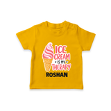 Ice Cream Is My Therapy Tshirt - CHROME YELLOW - 0-5 Months Old (Chest 17")