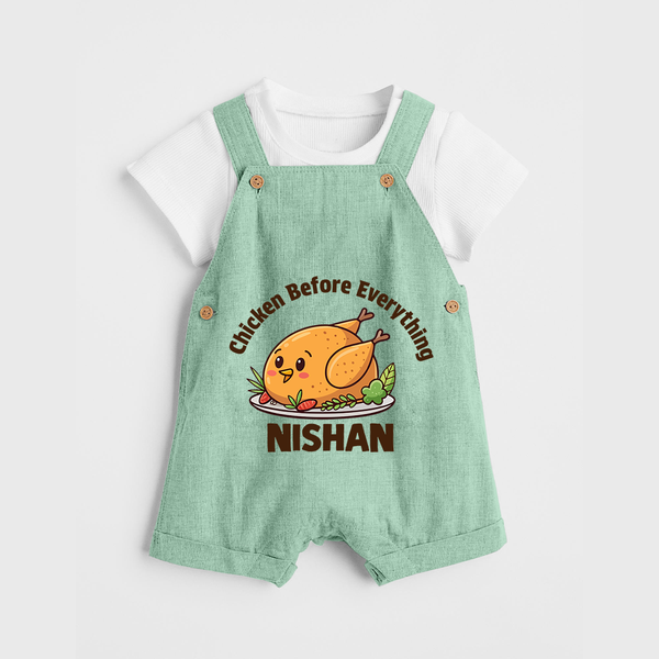 Chicken Lover Dungaree - MINT GREEN - 0 - 5 Months Old (Chest 18")