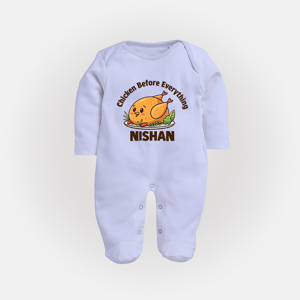 Chicken Lover Full body suit - BABY BLUE - New Born (Chest 7.5")