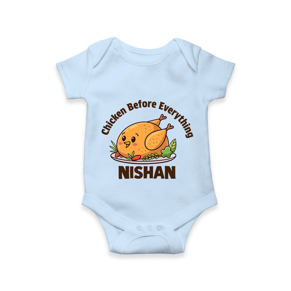 Chicken Lover Baby Romper - BABY BLUE - New Born (Chest 14")