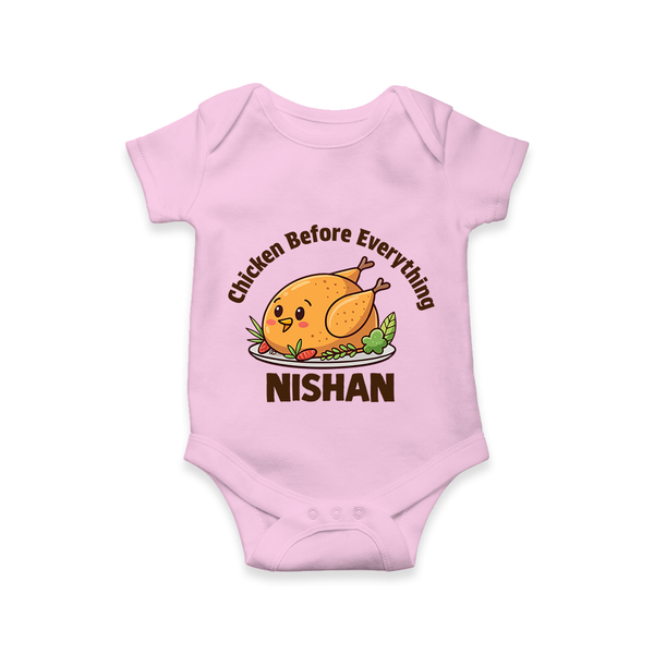 Chicken Lover Baby Romper - BABY PINK - New Born (Chest 14")