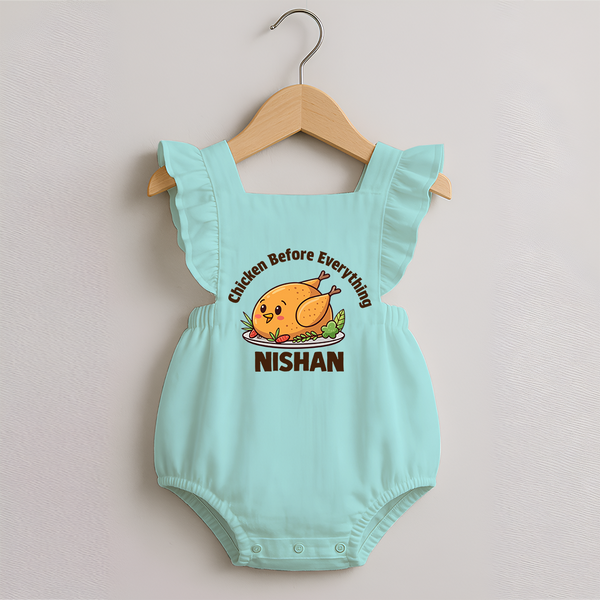 Chicken Lover Romper Frock - MINT GREEN - 0 - 3 Months Old (Chest 19")