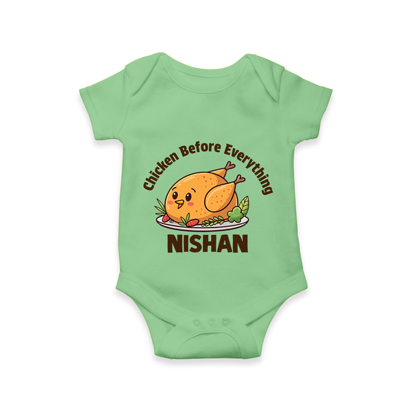 Chicken Lover Baby Romper - GREEN - New Born (Chest 14")