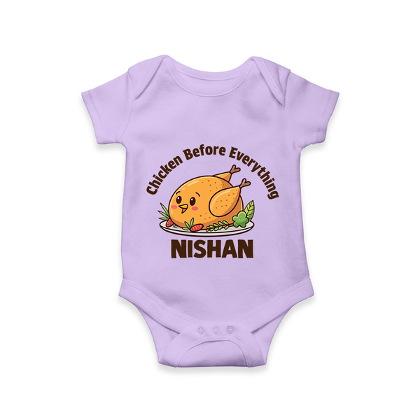Chicken Lover Baby Romper - LILAC - New Born (Chest 14")