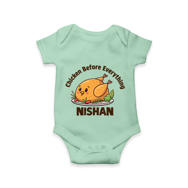Chicken Lover Baby Romper - MINT GREEN - New Born (Chest 14")
