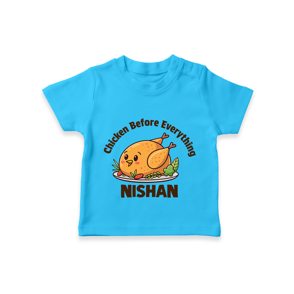 Chicken Lover Tshirt - SKY BLUE - 0-5 Months Old (Chest 17")