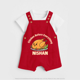 Chicken Lover Dungaree - RED - 0 - 5 Months Old (Chest 18")