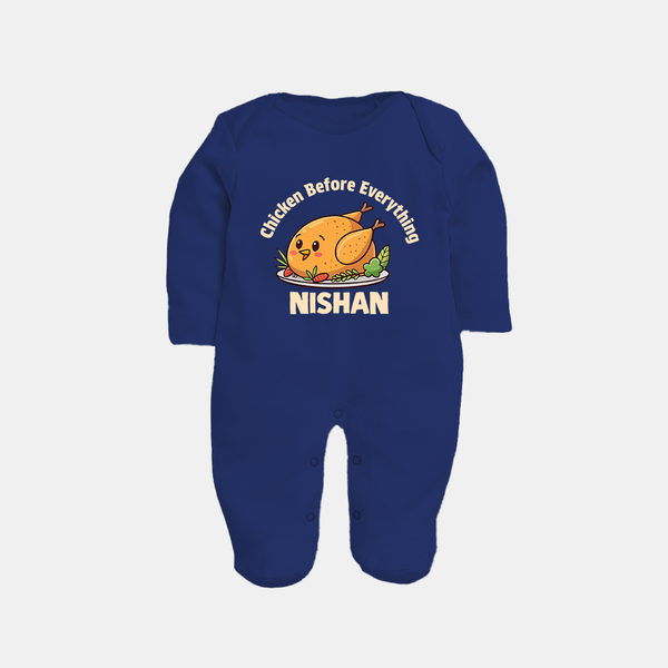 Chicken Lover Full body suit - NAVY BLUE - New Born (Chest 7.5")