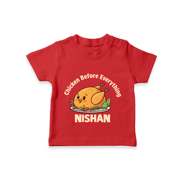 Chicken Lover Tshirt - RED - 0-5 Months Old (Chest 17")