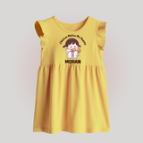 Happy Chicken Lover Baby Frock - PASTEL YELLOW - 0 - 3 Months Old (Chest 17")