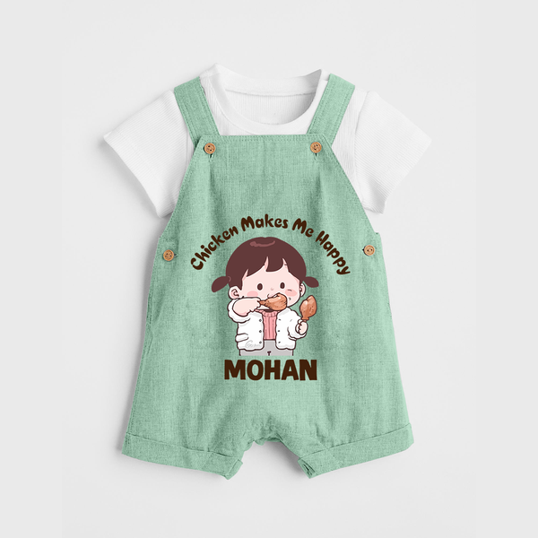 Happy Chicken Lover Dungaree - MINT GREEN - 0 - 5 Months Old (Chest 18")