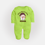 Happy Chicken Lover Full body suit - LIME GREEN - New Born (Chest 7.5")