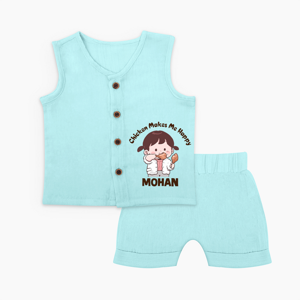 Happy Chicken Lover Baby Jabla Set - BABY BLUE - 0 - 3 Months Old (Chest 9.8")