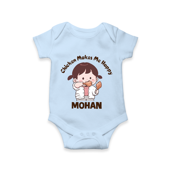 Happy Chicken Lover Baby Romper - BABY BLUE - New Born (Chest 14")