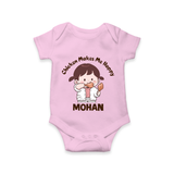 Happy Chicken Lover Baby Romper - BABY PINK - New Born (Chest 14")