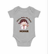 Happy Chicken Lover Baby Romper - GREY - New Born (Chest 14")