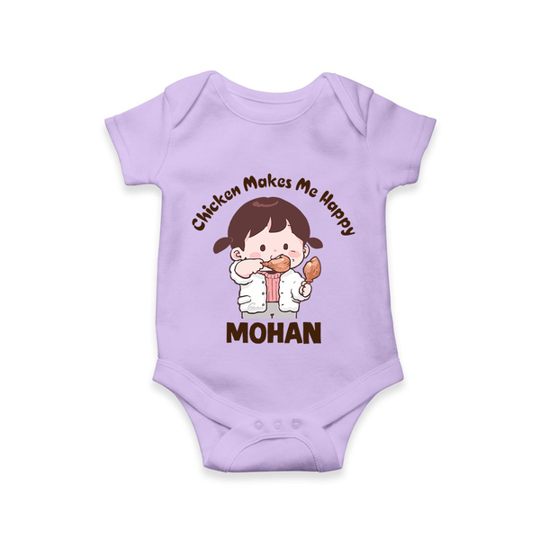 Happy Chicken Lover Baby Romper - LILAC - New Born (Chest 14")