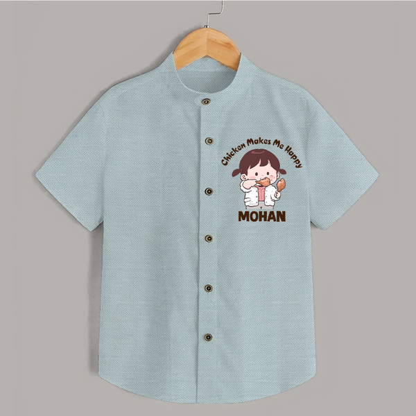 Happy Chicken Lover Shirt - ARCTIC BLUE - 0 - 6 Months Old (Chest 23")