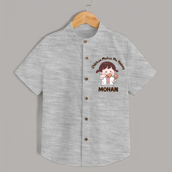 Happy Chicken Lover Shirt - GREY - 0 - 6 Months Old (Chest 23")