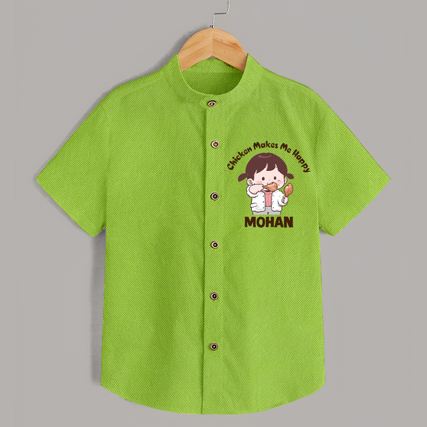 Happy Chicken Lover Shirt - LIME GREEN - 0 - 6 Months Old (Chest 23")