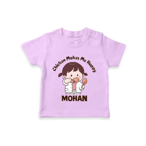 Happy Chicken Lover Tshirt - LILAC - 0-5 Months Old (Chest 17")