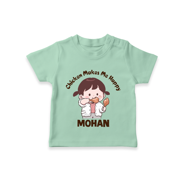 Happy Chicken Lover Tshirt - MINT GREEN - 0-5 Months Old (Chest 17")