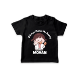 Happy Chicken Lover Tshirt - BLACK - 0-5 Months Old (Chest 17")
