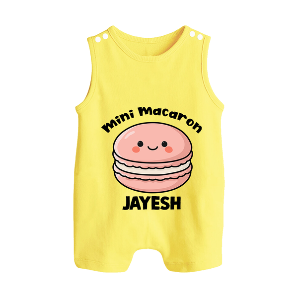 Mini Macaron Delight Button Romper - PASTEL YELLOW - New Born (Chest 18")