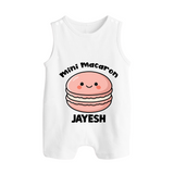 Mini Macaron Delight Button Romper - WHITE - New Born (Chest 18")