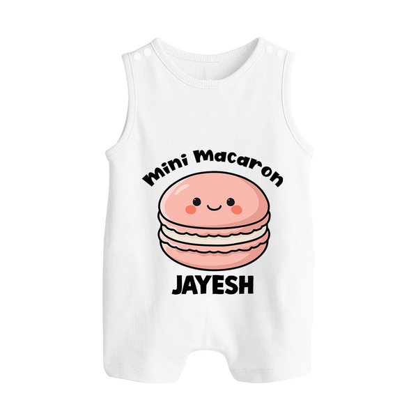 Mini Macaron Delight Button Romper - WHITE - New Born (Chest 18")