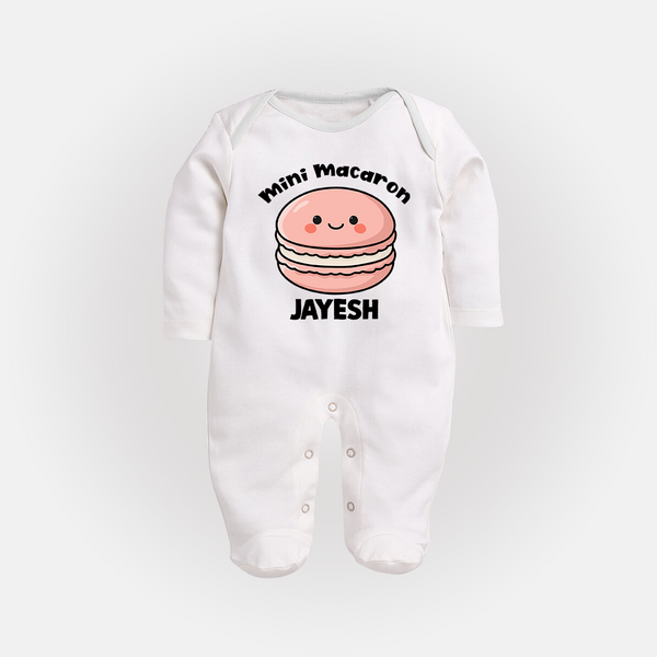 Mini Macaron Delight Full body suit - WHITE - New Born (Chest 7.5")
