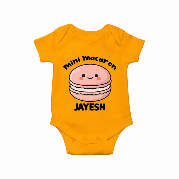 Mini Macaron Delight Baby Romper - CHROME YELLOW - New Born (Chest 14")