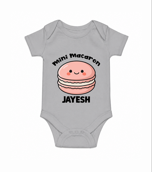 Mini Macaron Delight Baby Romper - GREY - New Born (Chest 14")