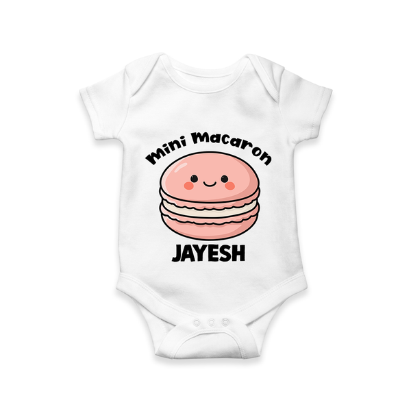 Mini Macaron Delight Baby Romper - WHITE - New Born (Chest 14")
