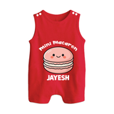 Mini Macaron Delight Button Romper - RED - New Born (Chest 18")