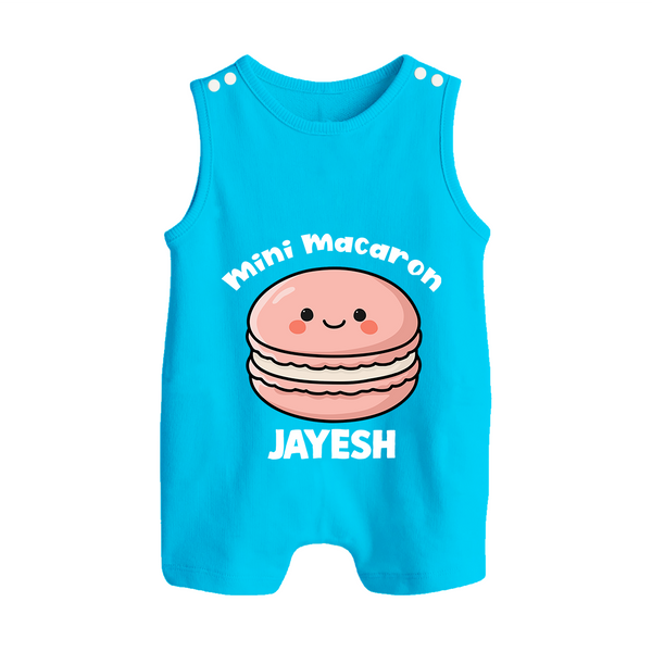 Mini Macaron Delight Button Romper - SKY BLUE - New Born (Chest 18")
