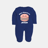 Mini Macaron Delight Full body suit - NAVY BLUE - New Born (Chest 7.5")