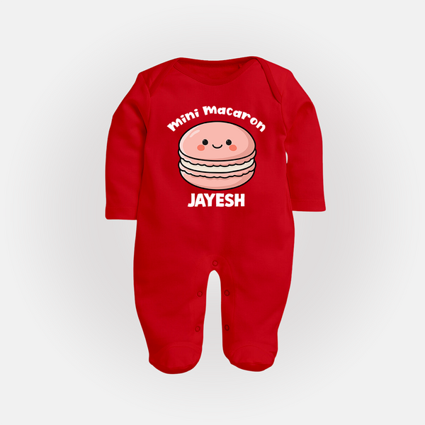 Mini Macaron Delight Full body suit - RED - New Born (Chest 7.5")