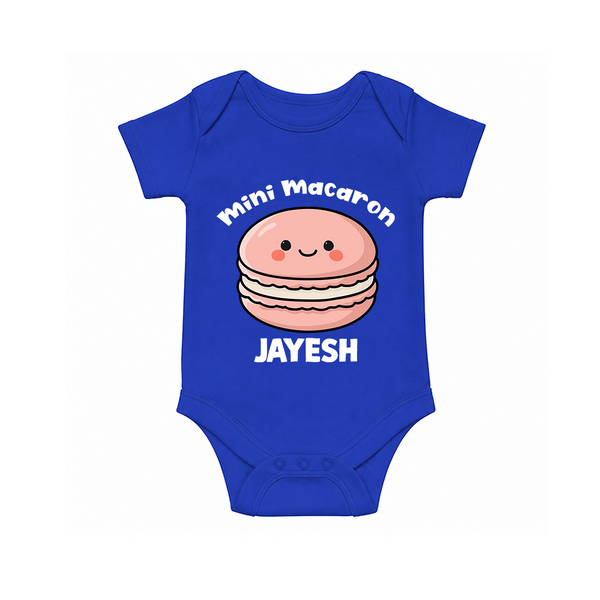 Mini Macaron Delight Baby Romper - COBALT BLUE - New Born (Chest 14")