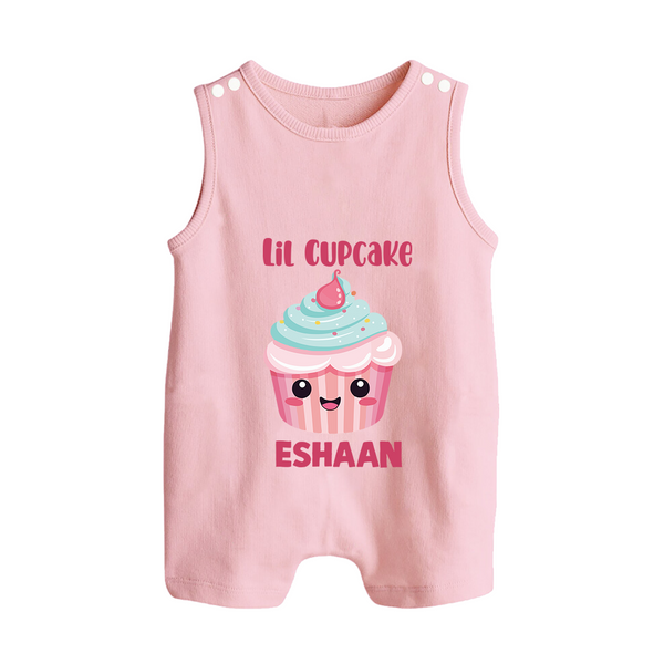 Lil Cupcake Charm Button Romper - BABY PINK - New Born (Chest 18")