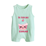 Lil Cupcake Charm Button Romper - MINT GREEN - New Born (Chest 18")