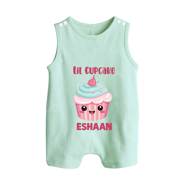 Lil Cupcake Charm Button Romper - MINT GREEN - New Born (Chest 18")