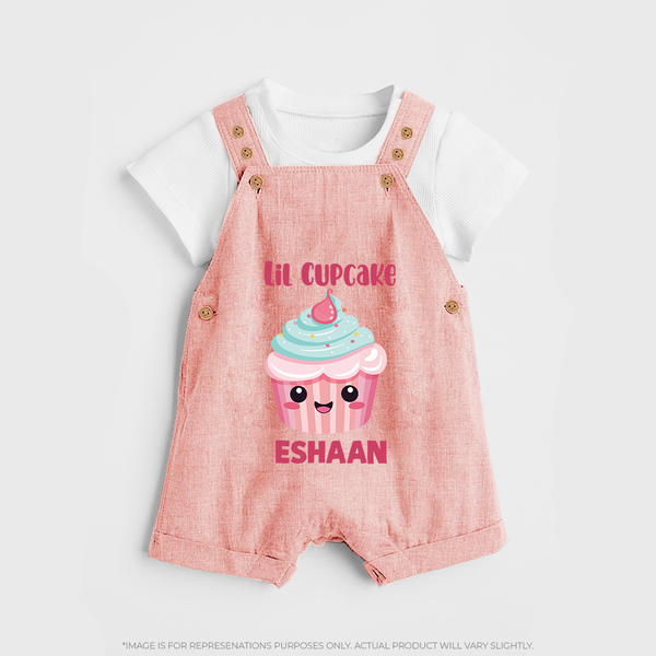 Lil Cupcake Charm Dungaree - PEACH - 0 - 5 Months Old (Chest 18")