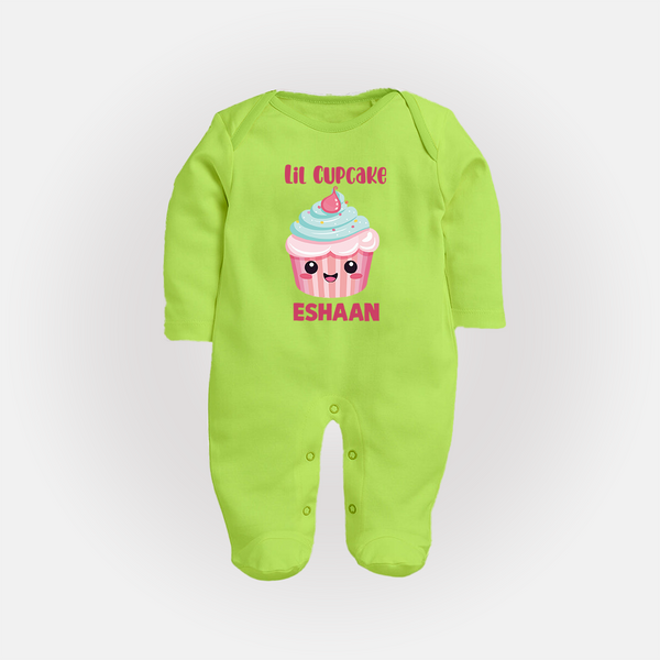 Lil Cupcake Charm Full body suit - LIME GREEN - New Born (Chest 7.5")
