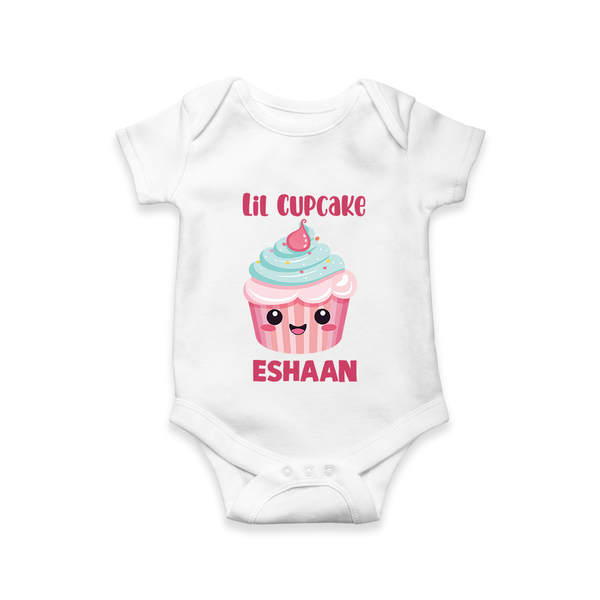 Lil Cupcake Charm Baby Romper - WHITE - New Born (Chest 14")